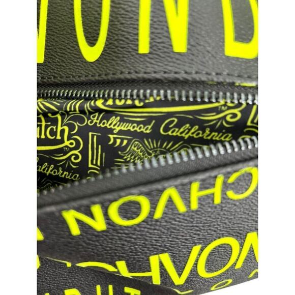 NWT Von Dutch Monogram Black Yellow Overnight Travel Gym Sports Bag - Picture 5 of 14